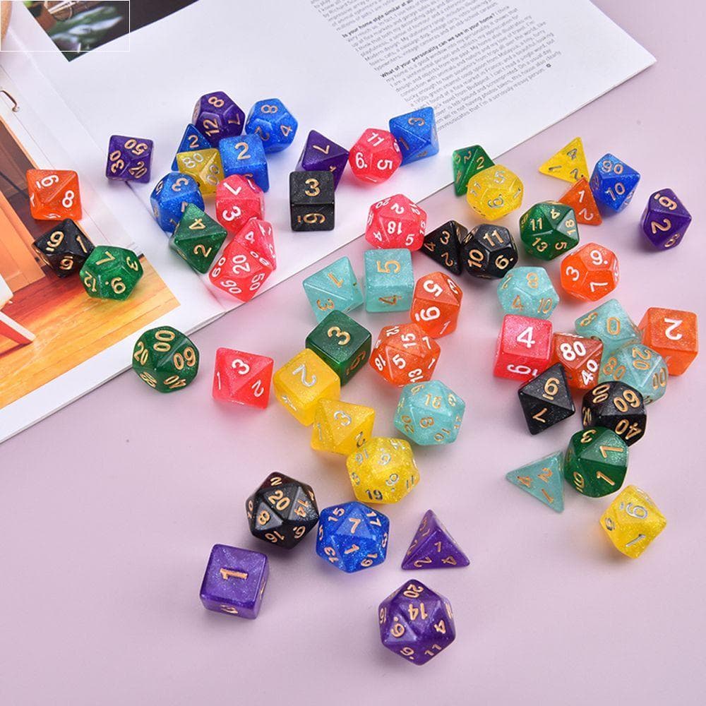  Star Shine Dice Set Glitter Jogo Brinquedos Jogando Jogos De Tabuleiro Festa Em Família Entretenimento Galaxy