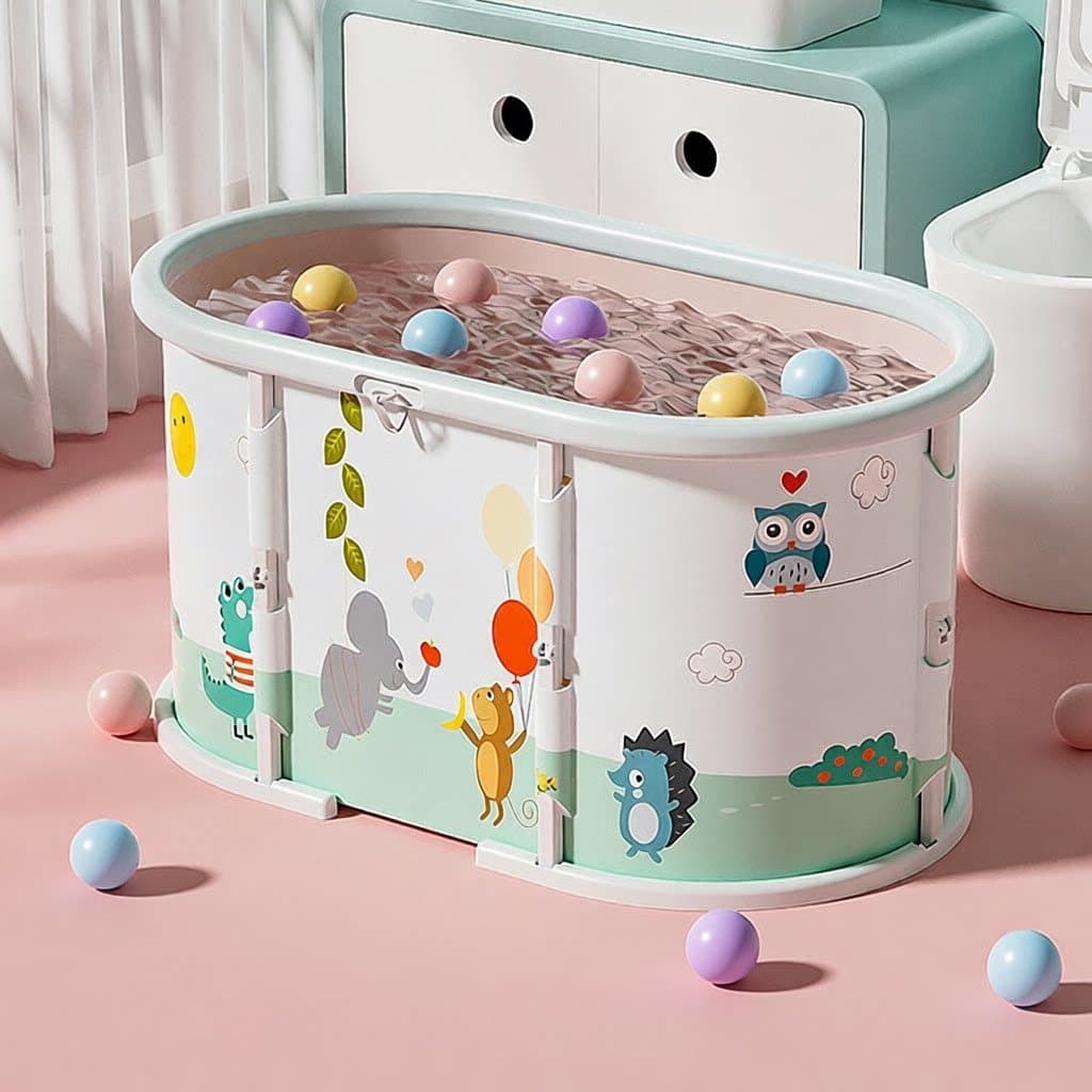 Balde de natação para bebês, banheira doméstica para adultos e bebês, piscina dobrável para banho de crianças