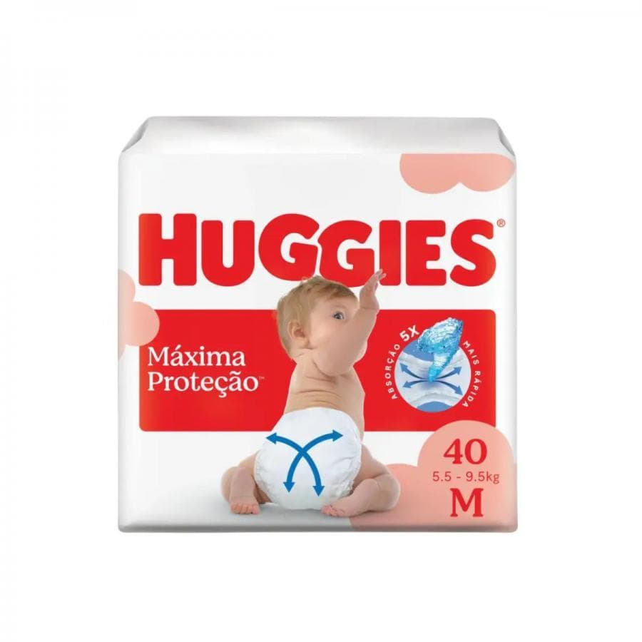 Fralda Huggies Tripla Protecao Tamanho M 40 Unidades