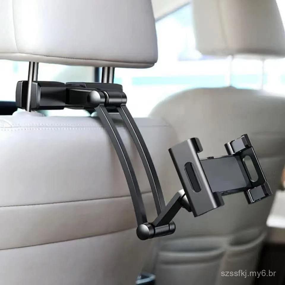 Suporte Universal para Telefone de Carro em Liga de Alumínio - Suporte Ajustável para Tablet para Banco Traseiro - Compa