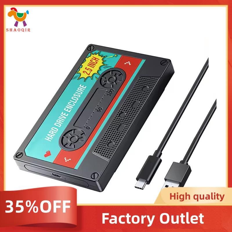 Gabinete De Disco Rígido De 2.5'USB C SATA III Classic SSD HDD Caixa De Armazenamento Externa À Prova De Choque Para PC 