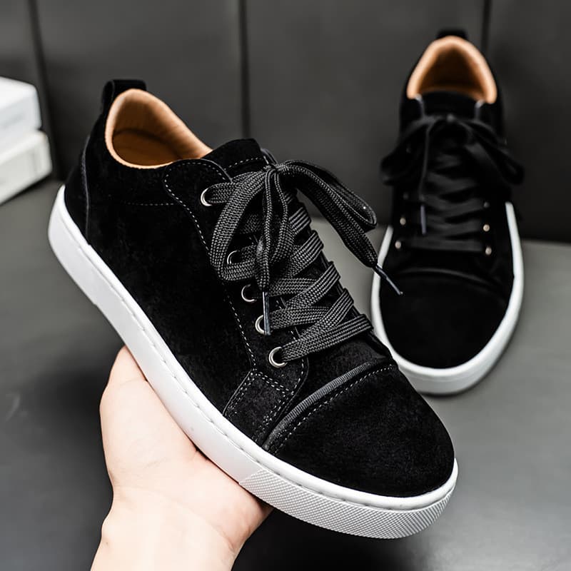 Calçados esportivos masculinos moda camurça quente leve respirável confortável sapatos baixos