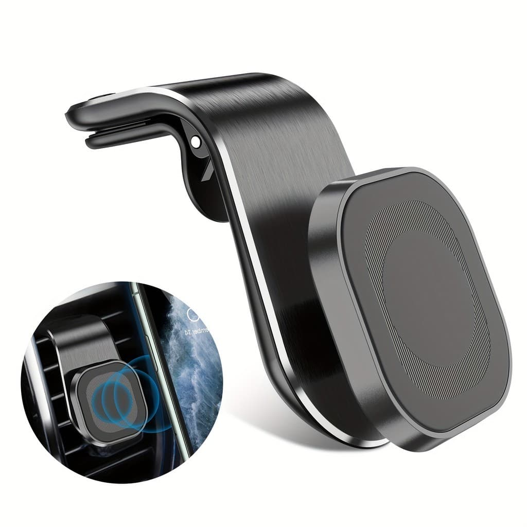 Suporte móvel de escape de carro em forma de L Universal Suporte magnético para carro Suporte magnético para celular