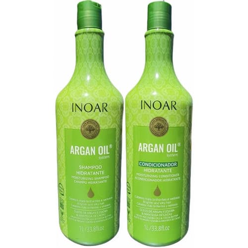 Inoar Kit Argan Hidratante  Vitamina E Shampoo 1000ml + Condicionador  1000ml