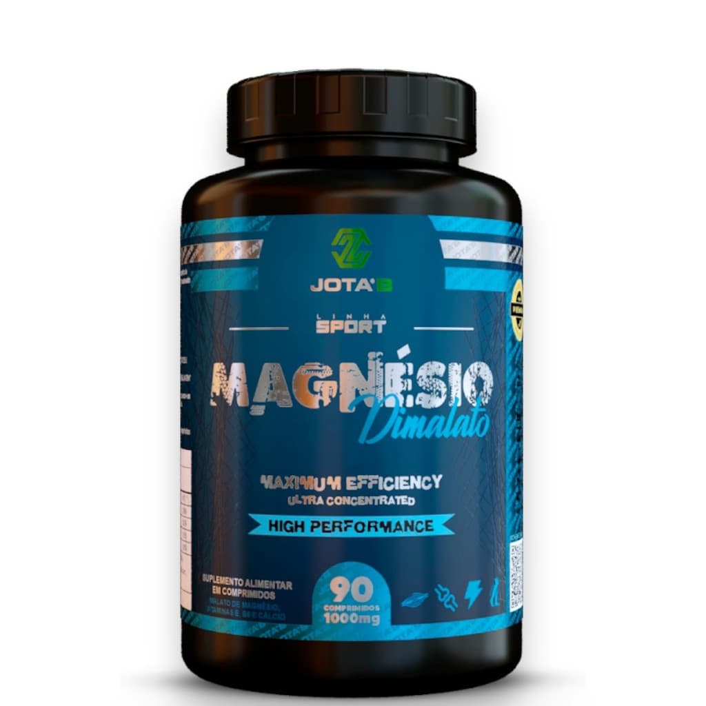Magnésio Dimalato - Malato de magnésio, cálcio,Vitamina E , Vitamina B6 - 90 Comprimidos JOTA’B SUPLEMENTOS