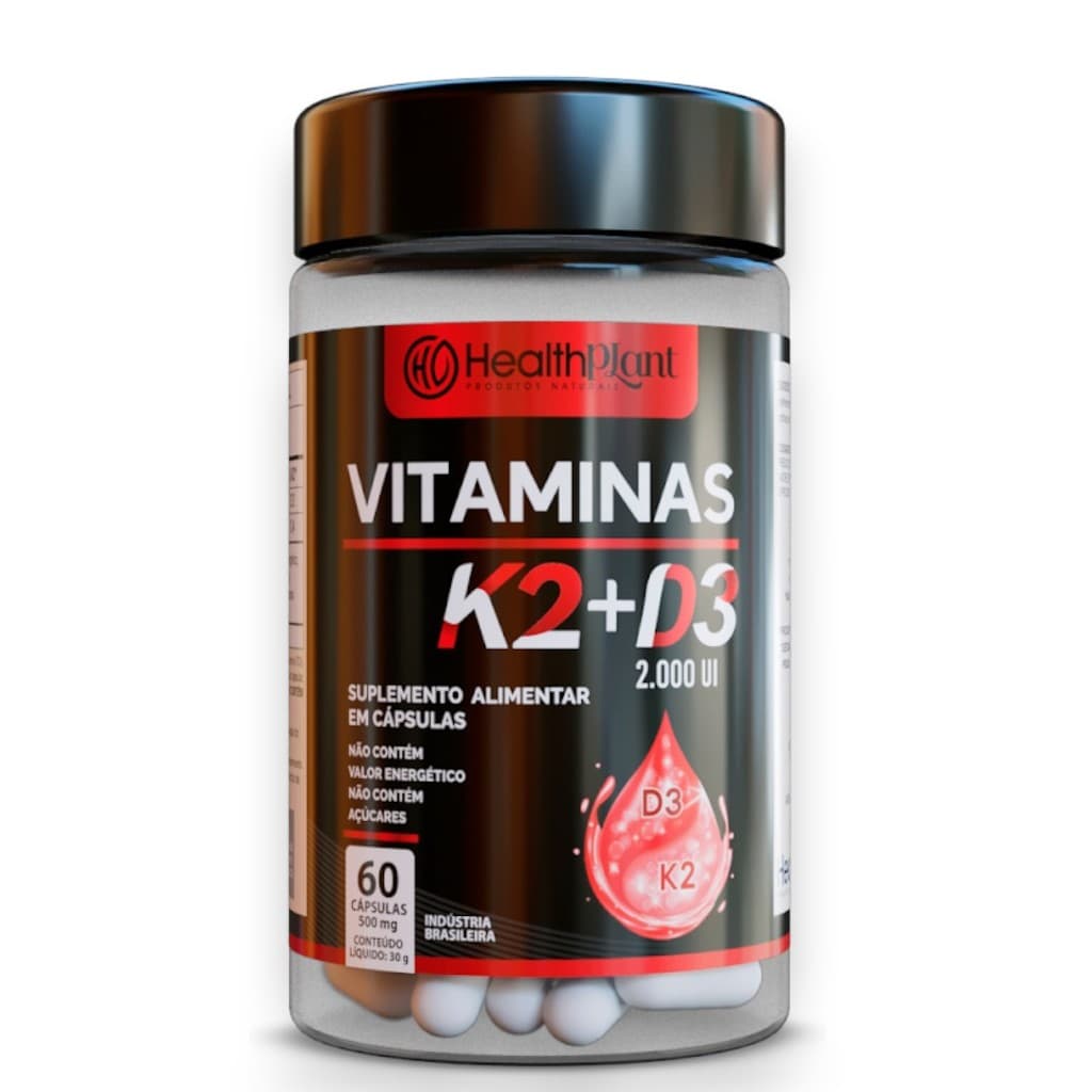 Suplemento de Vitamina para ossos e articulações D3 mais K2  Menaquinona