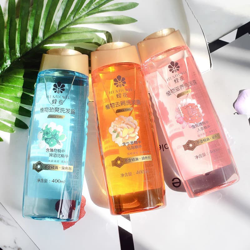 Shampoo Doméstico Clássico 400ml Planta Refrescante Hidratante Controle de Óleo Refrescante Shampoo Macio Essência de Ge
