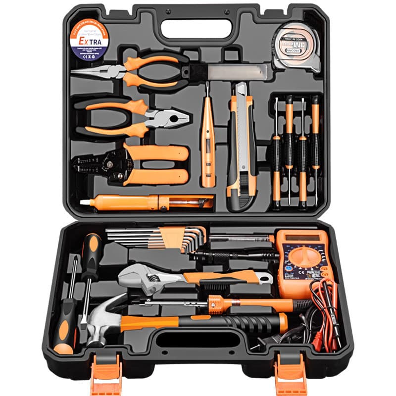 Conjunto de ferramentas de hardware caixa de ferramentas de combinação doméstica com conjunto de ferramentas de presente