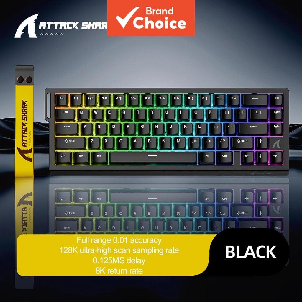 Teclado Mecânico Magnético ATTACK SHARK X68HE, taxa de sondagem de 8KHz, gatilho rápido, teclado de jogos compacto