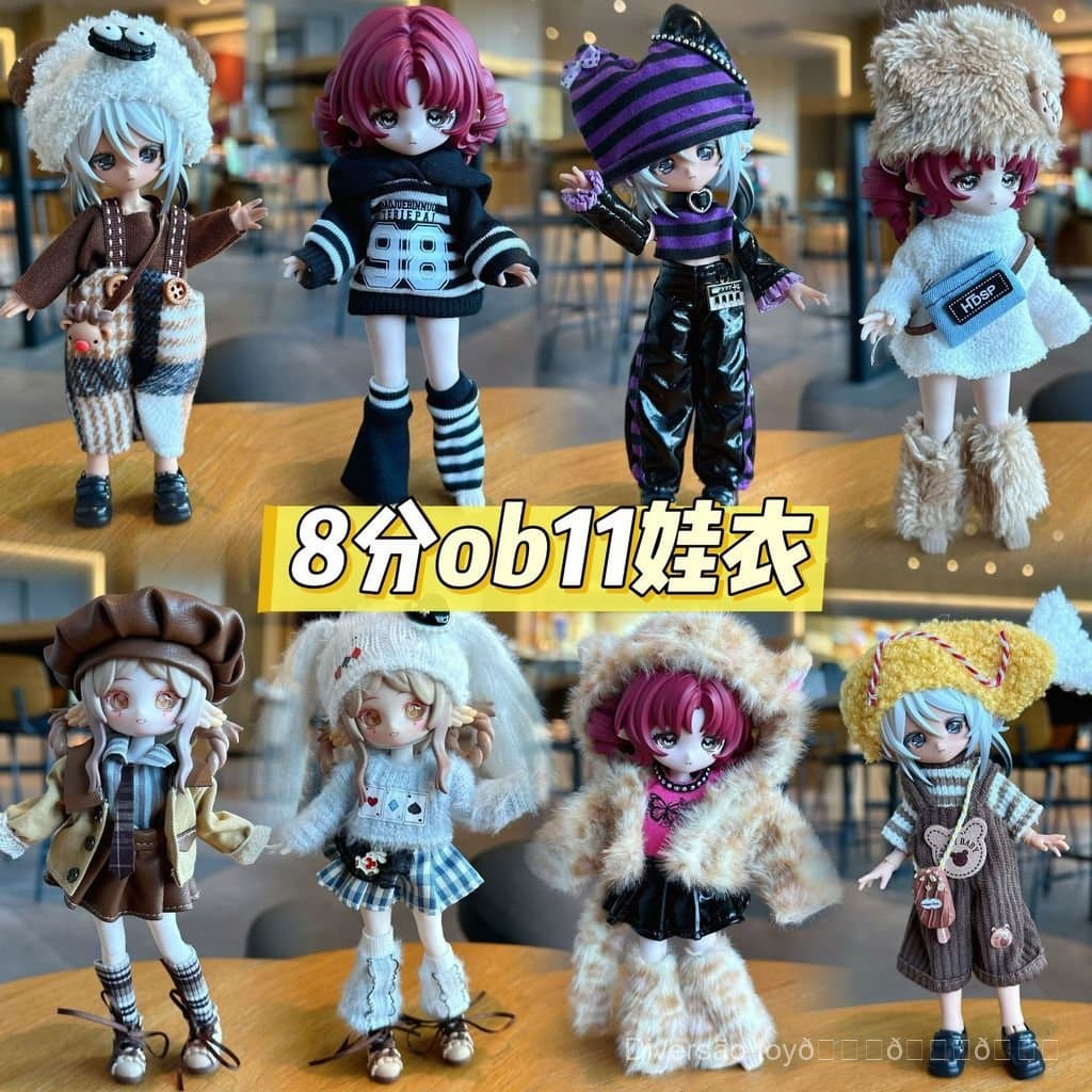 Roupas para bonecas, acessórios, roupas para bonecas BJD 1/8, OB 1/12, 11/17 cm, para bonecas articuladas A-Si, roupas e