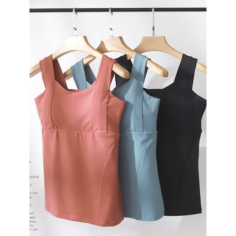 Top esportivo sem mangas de Nylon de secagem rápida, roupa feminina com alça de ombro duplo, roupas de Fitness com almof