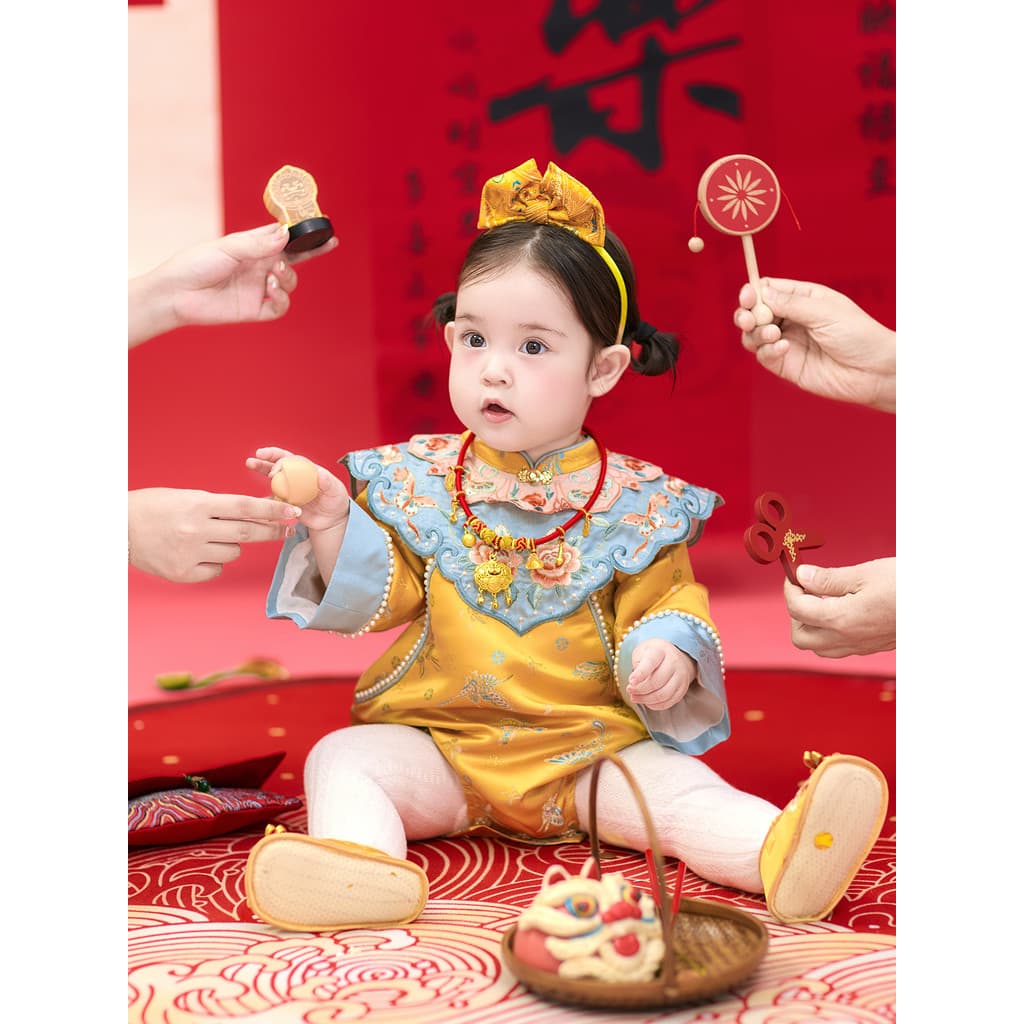 Roupas de bebê primavera outono roupas de bebê roupas de bebê um ano de idade bebê menina estilo nacional vestido primav