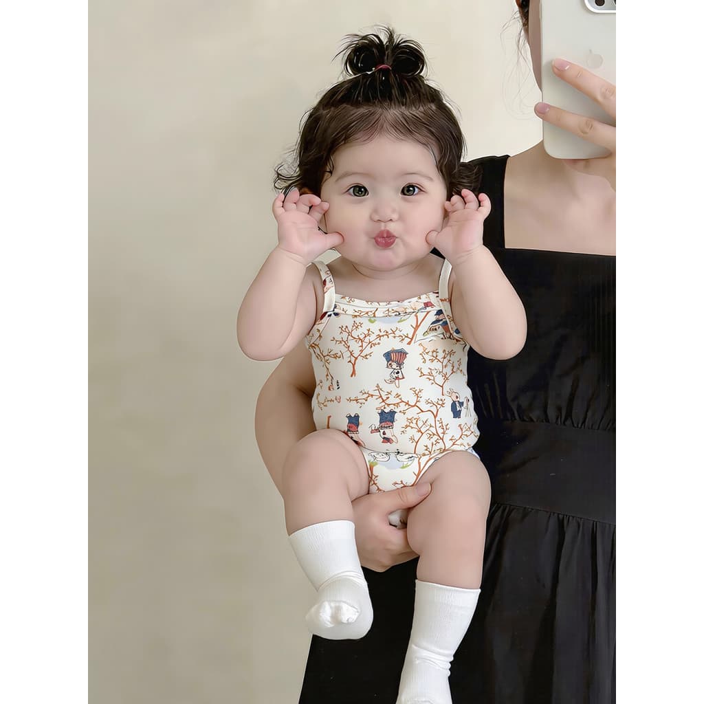 Roupas de bebê menina verão bonito Super bonito sem mangas estilingue macacão Floral estilo fino legal menina roupas de 