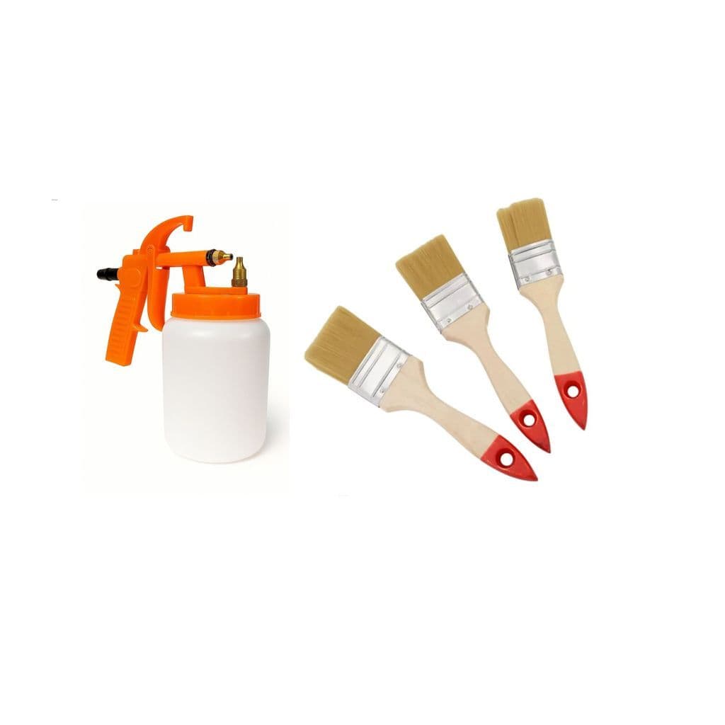 Kit Completo para Pintura: 3 Pincéis Profissionais + Pistola de Pintura