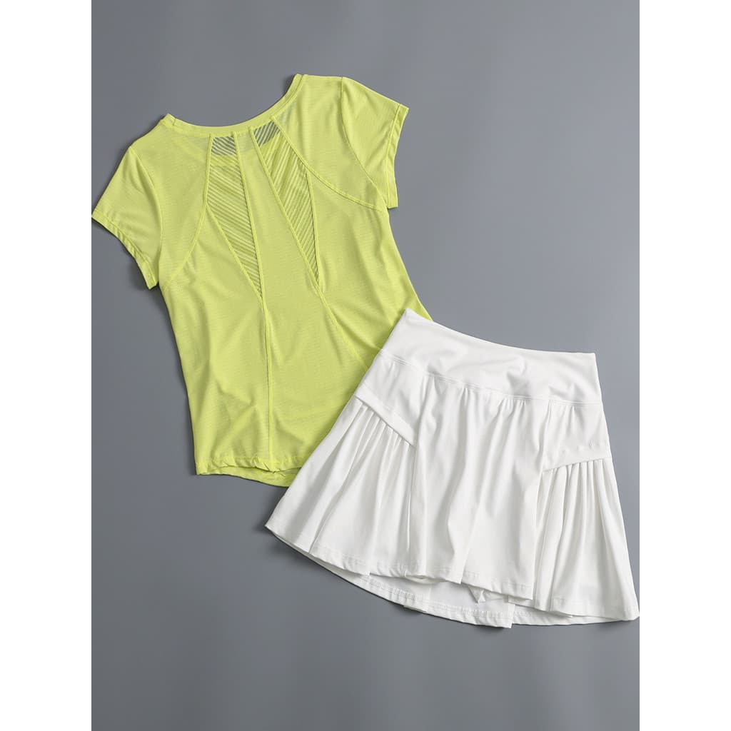 Terno esportivo feminino verão fino respirável solto roupas de Yoga topos blusas correndo treinamento roupas de Fitness 