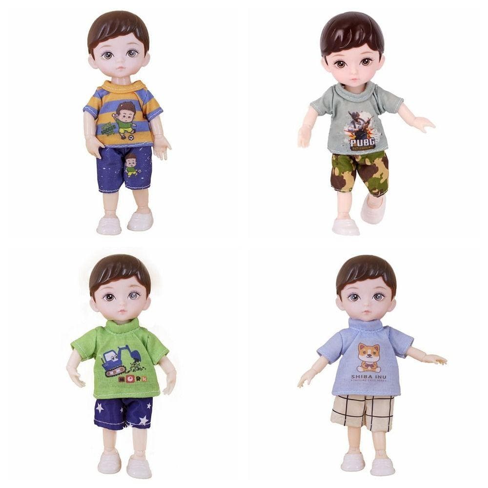  Boneca BJD Little Boy De 16 Cm , 13 Bonecas Articuladas De Olhos Azuis Amarelos Com Roupas