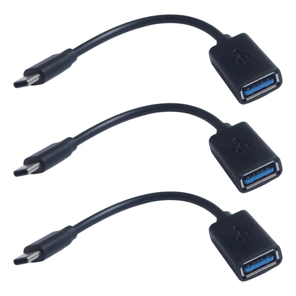 Kit 3 Otg Usb C Pra Celular Android E Tablet Usb
