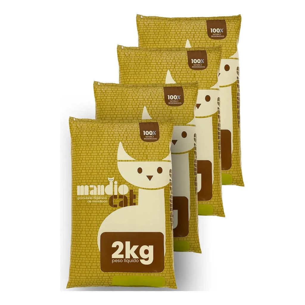 Areia Sanitária Natural Mandiocat 8kg