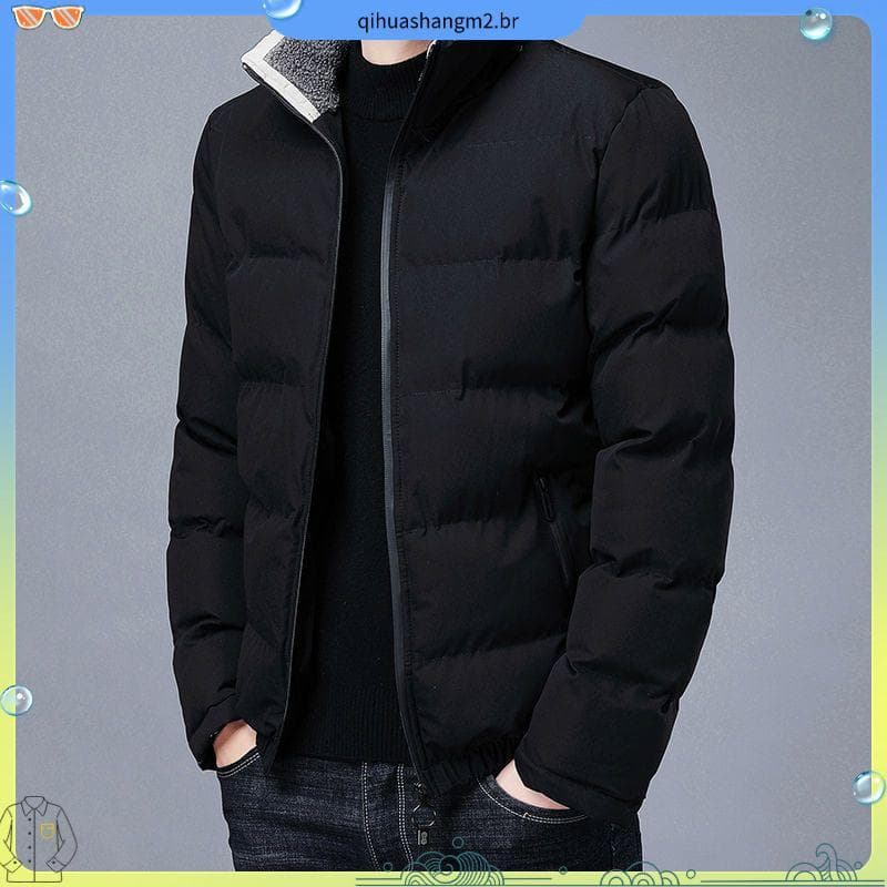 Jaqueta acolchoada de inverno masculina gola alta juventude jaqueta curta acolchoada versão coreana na moda masculina su