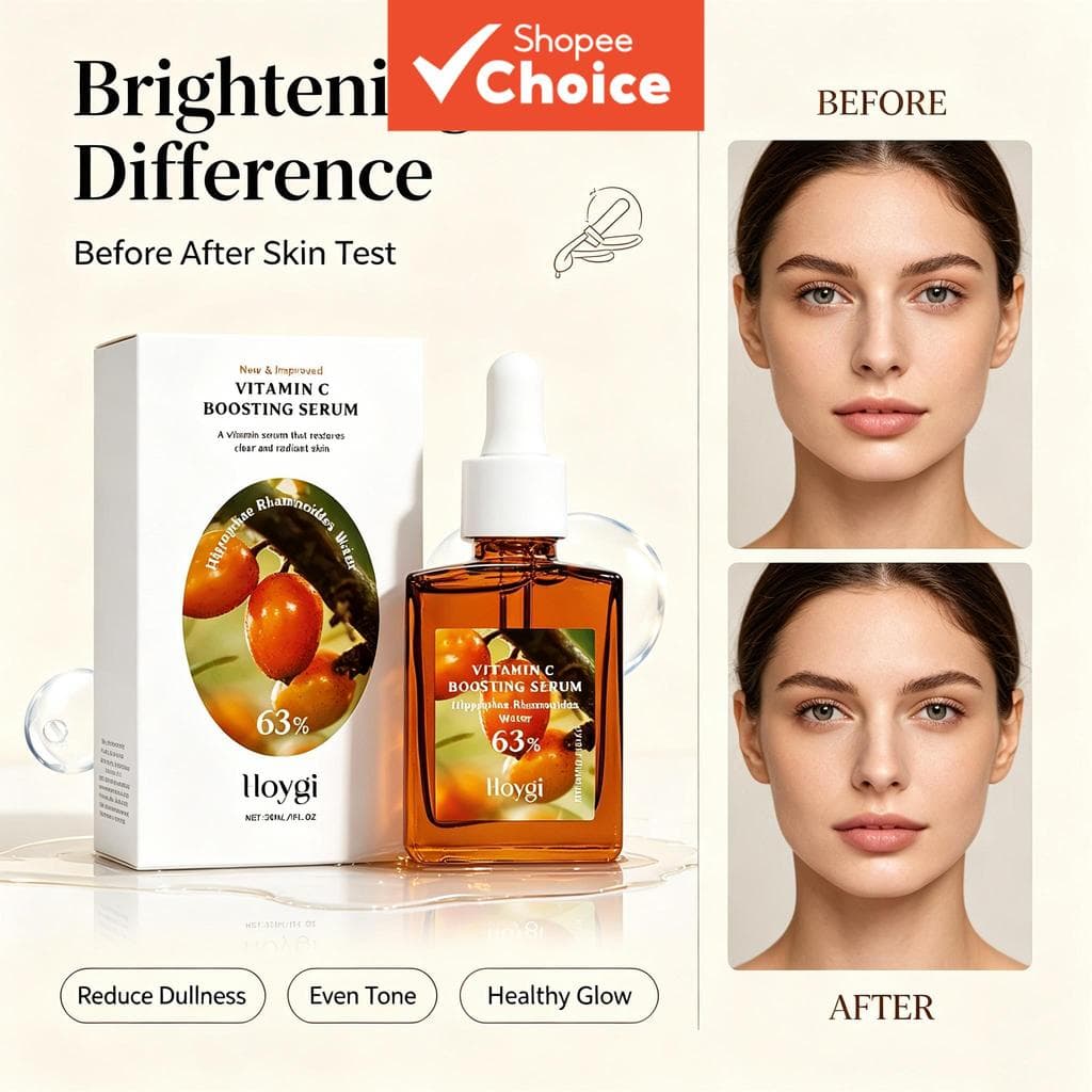 63% de Hidratante Antisséptico Hippophae Rhamnoides Vitamina C Hoygi - Clareador, Elimina Manchas Escuras e Melhora o