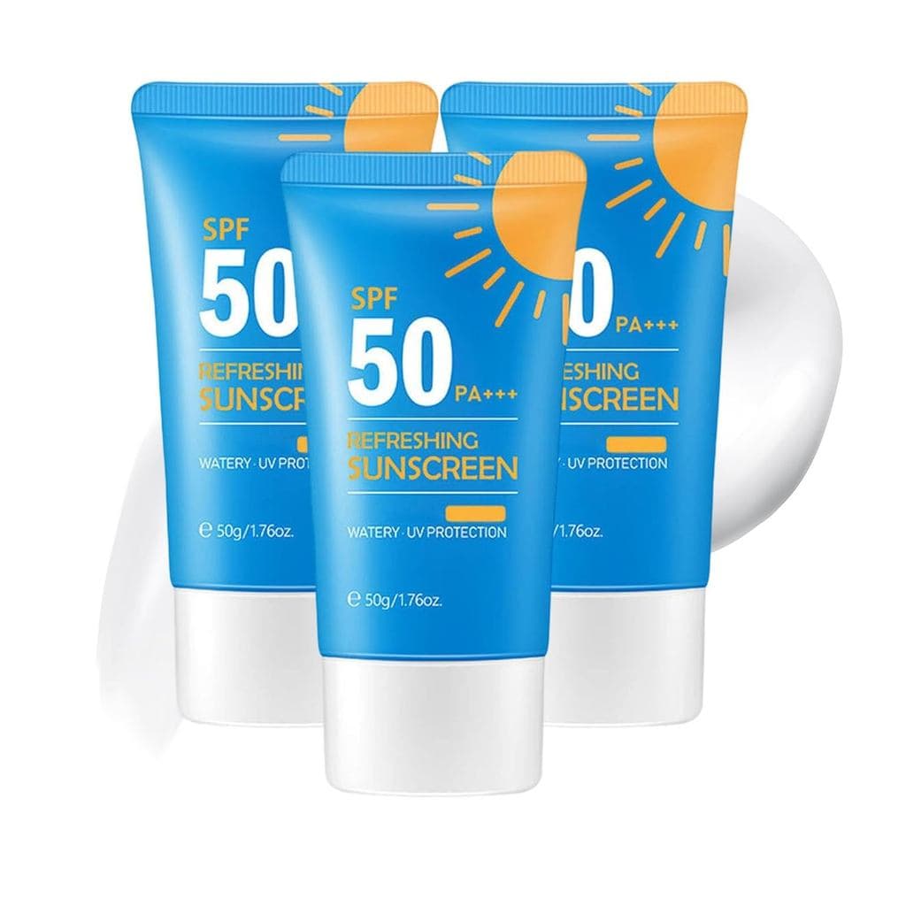 Protetor Solar Refrescante para o Rosto SPF 50, Loção Protetora Solar Coreana para Pele Oleosa e Sensível, Proteção de A