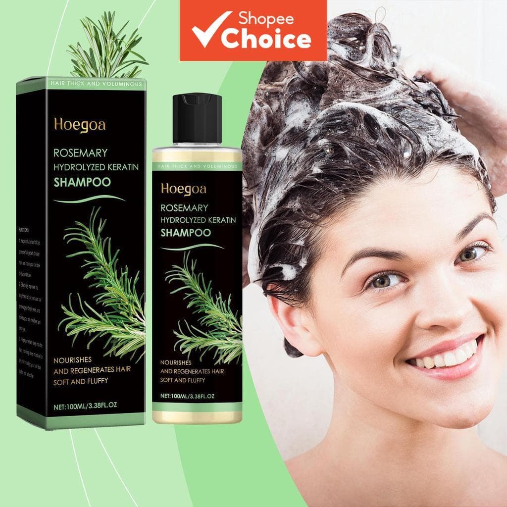  Hoegoa Shampoo de Queratina Hidrolisada com Alecrim Controle de Óleo Botânico Nutritivo Hidratante Reparador Limpeza