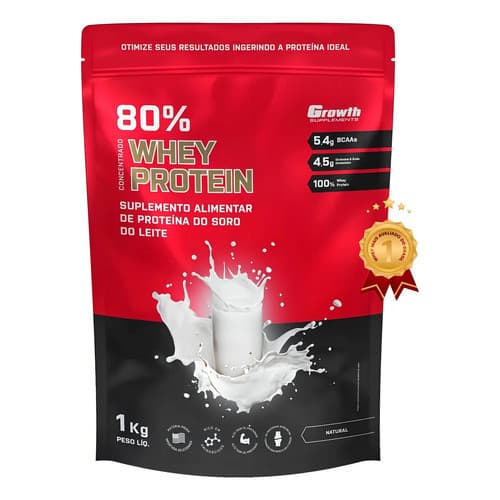 Whey Concentrado 80% Whey Protein - Growth Supplements Sabor Chocolate/amendoim