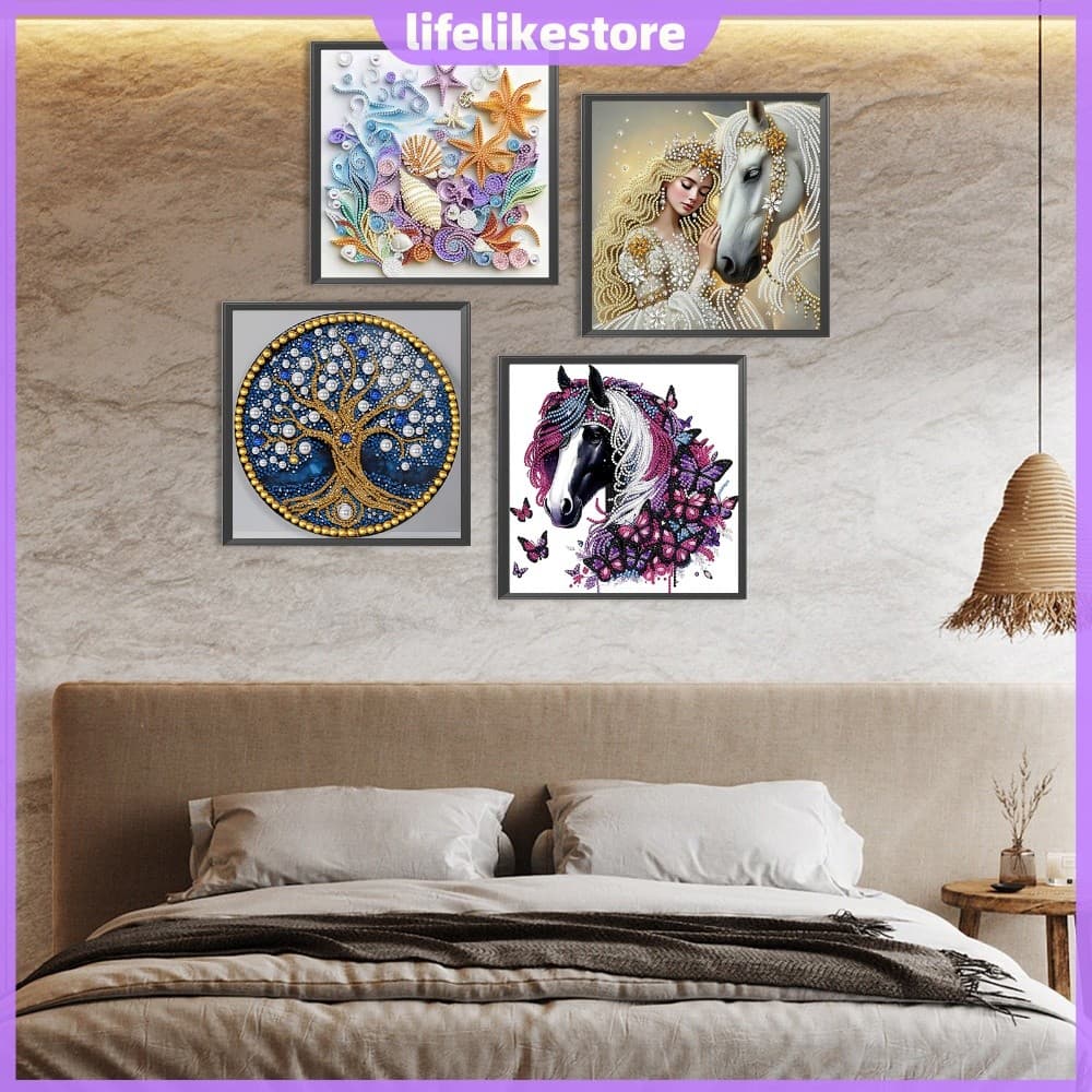Kit De Pintura Diamante 5D DIY Broca Parcial Animal 30x30cm Resina Strass Decoração De Parede Em Tela [lifelikestore.br]