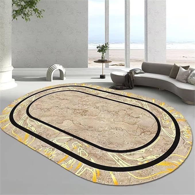 [Novo produto] tapete leve estilo luxo sala de estar quarto Oval antiderrapante resistente ao desgaste atmosfera tapete 