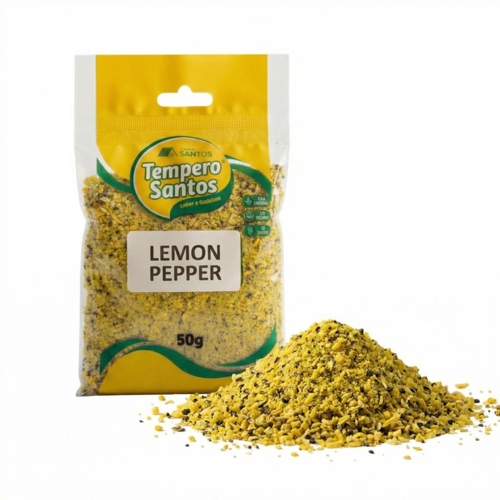 Lemon Pepper Premium Tempero Natural Limão Pimenta Para Aves Peixes 250g / 500g / 1kg - Tempero Santos
