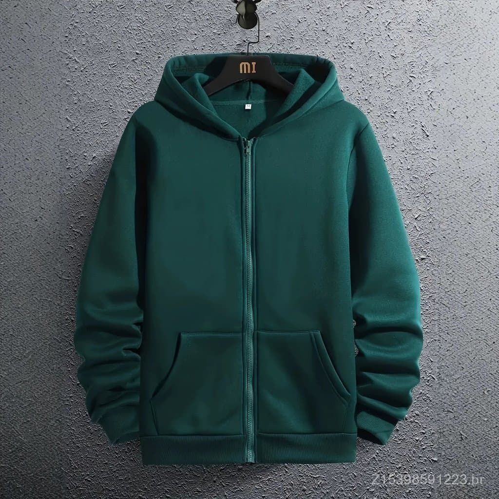 2026 Cardigan transfronteiriço masculino jaqueta com capuz moletom outono inverno Top masculino novo estilo forro de lã 