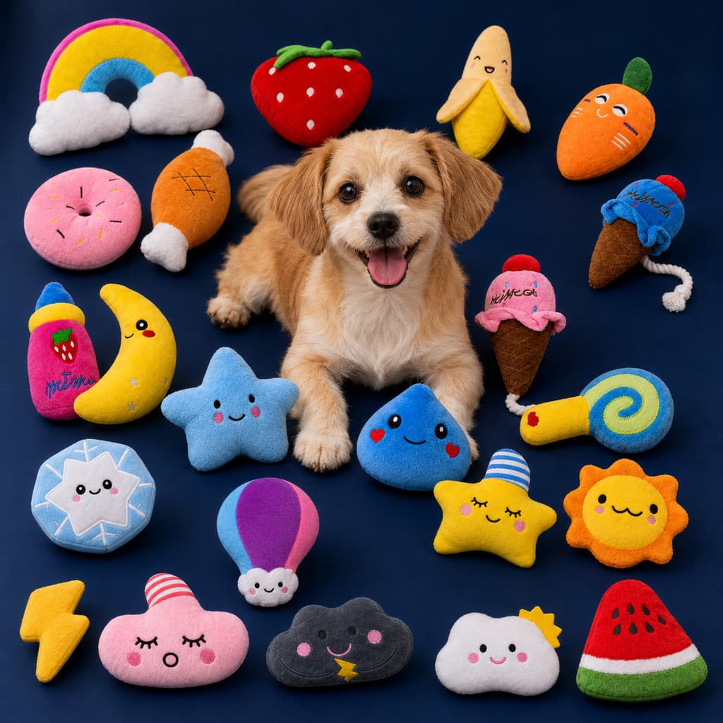 Kit 3/5/10 Brinquedos Pelucia para Cachorro Pequeno e Médio Porte com Apito Mordedor com Som
