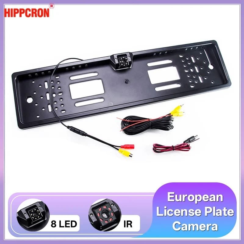 Hippcron Câmera Da Placa Do Carro Visão Traseira Sem Fio Quadro De Licença Europeu Ue À Prova Dwaterproof Água Noturna B