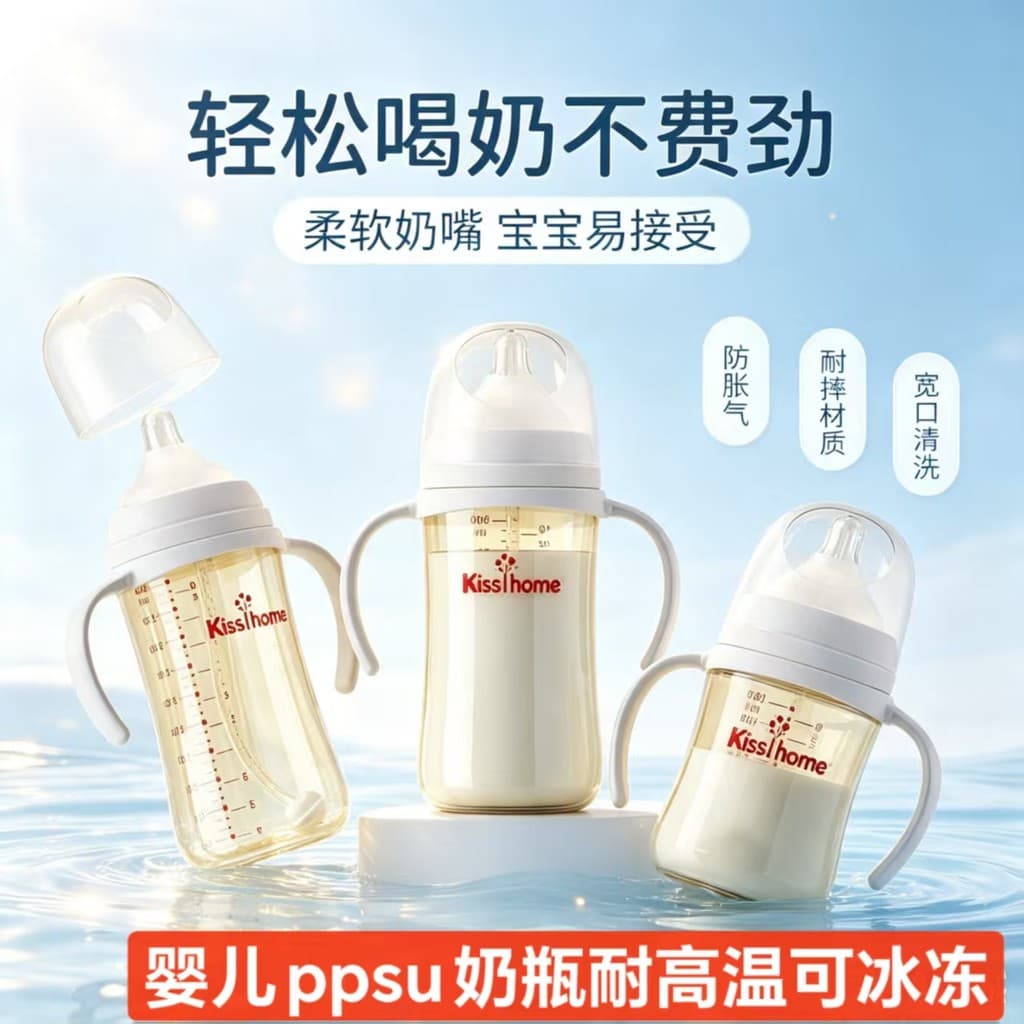 Mamadeira PPSU para bebês recém-nascidos, resistente a choques, Anti-cólicas, outubro, bebê recém-nascido, 160-300ml, le