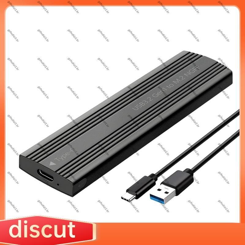 🎀[gzhxdiizi1] M . 2 SATA SSD Gabinete USB3.2 Gen1 5Gbps Tipo-C Caixa De Disco Rígido Externo NGFF B + Key Case Preto