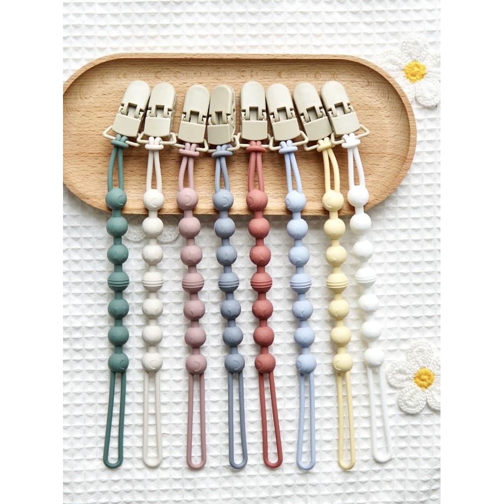 Macaron cor combinando Silicone chupeta corrente bebê anti-queda corrente clipe de plástico chupeta do bebê cordão anti-