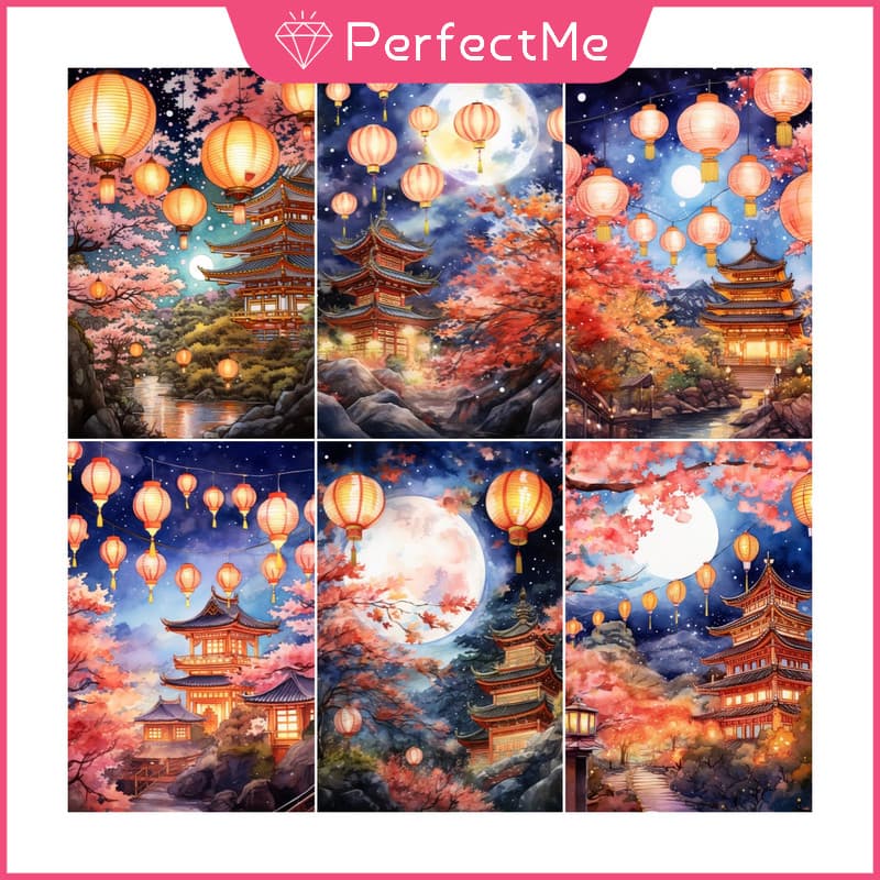 PM Cenário Antigo Lua 5D DIY Pintura Diamante/A Óleo Digital Ponto Cruz De Cristal Redondo Completo Mosaico Kit De Borda