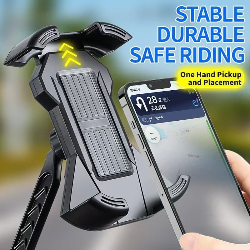 Suporte de navegação elétrico para moto, suporte de celular antivibração para bicicleta, suporte de celular para carro e