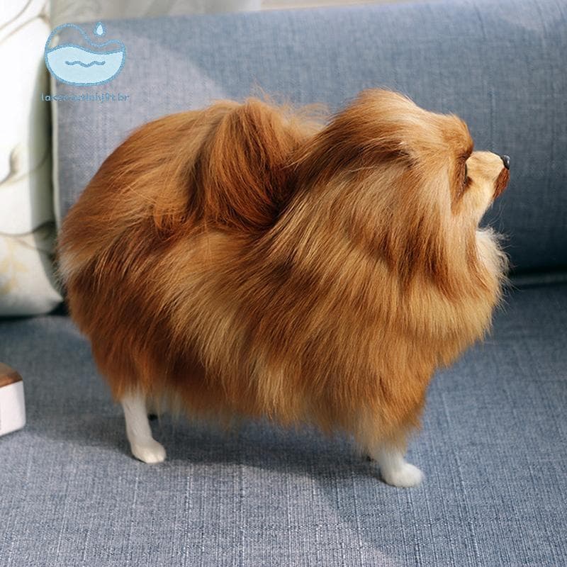 akecoutinhj9t Realista Pomeranian Simulação Brinquedo Cão Filhote De Cachorro Companheiro Artesanal Gota Brinquedos Para