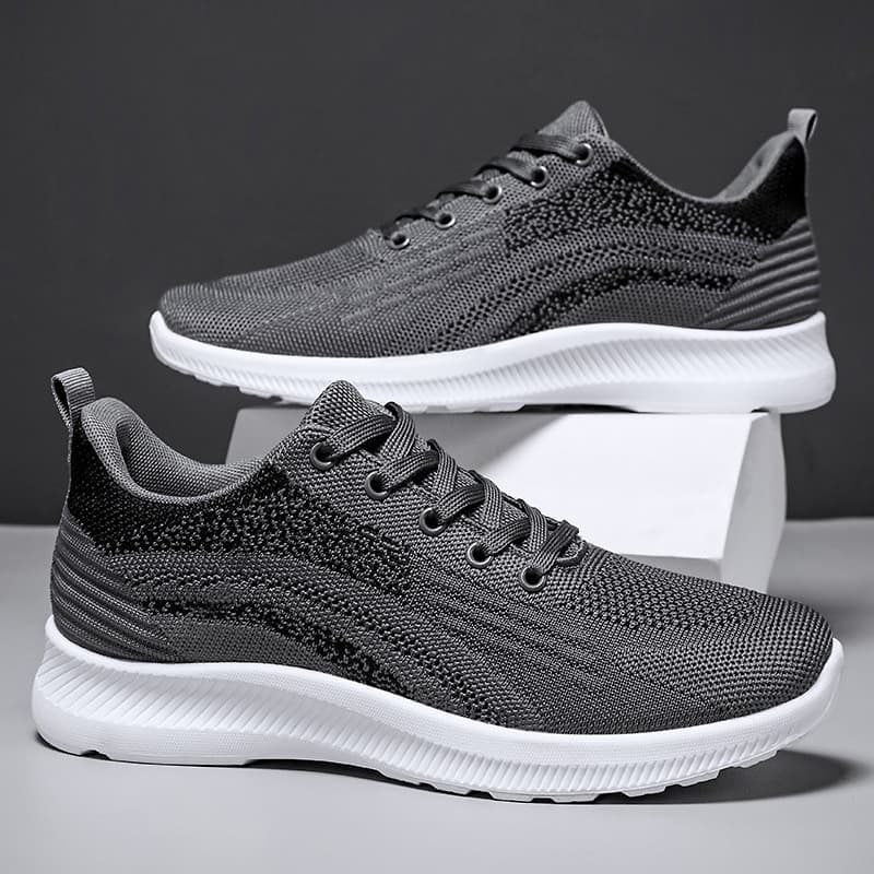 Sapatos 2026, novos tênis casuais respiráveis com tecido Flyknit, tênis esportivos com cadarço estilo coreano, fabricant