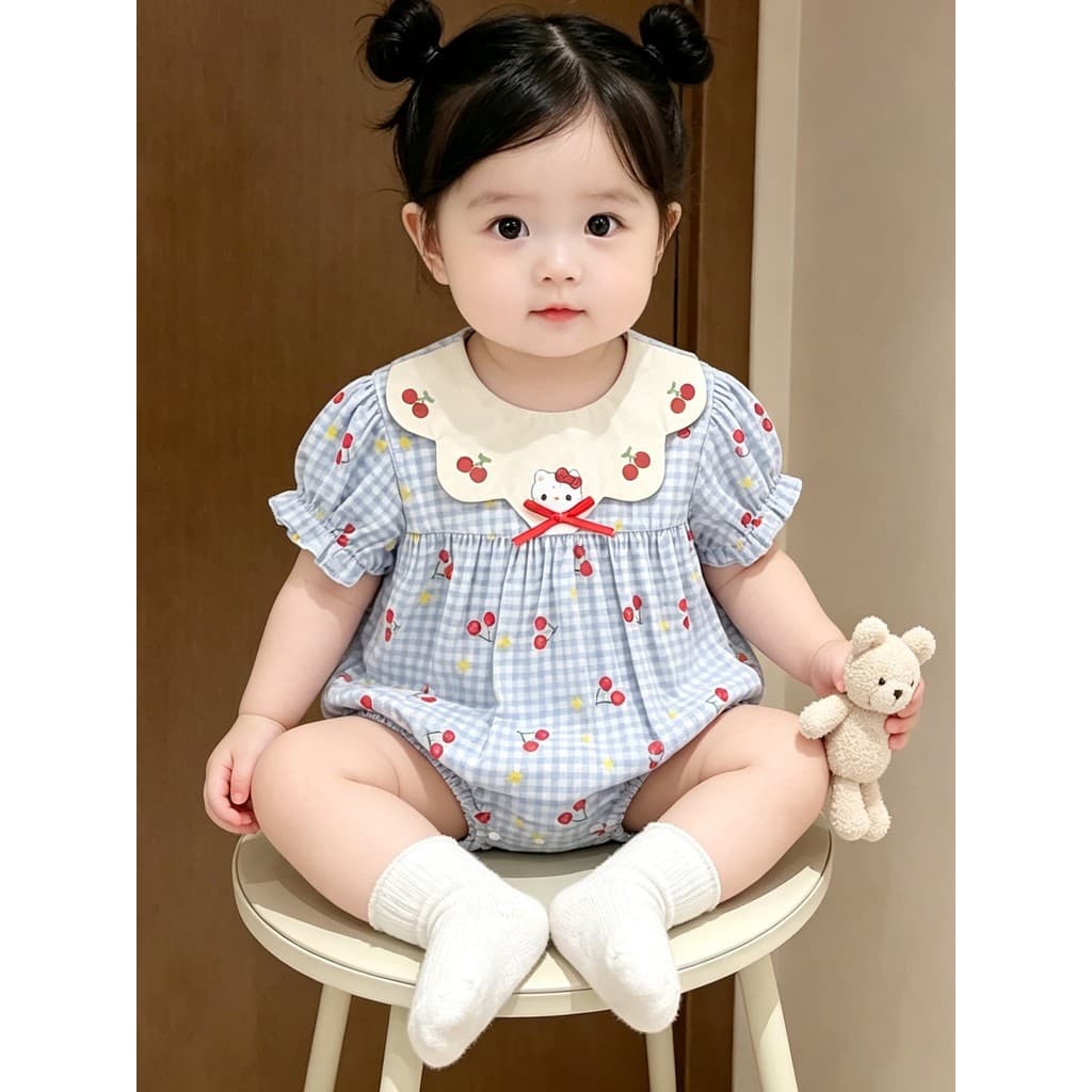Bebê bebê roupas de verão manga curta bodysuit 2026 novo estilo roupas recém-nascidos bebê menina Outing bodysuit cem di