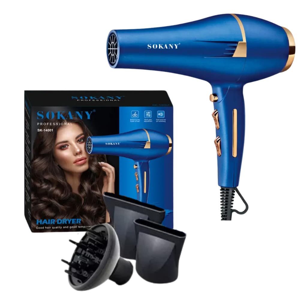 Secador De Cabelo C/ Difusor de Cachos Antifrizz Profissional Sokany Leve E Potente 2400w