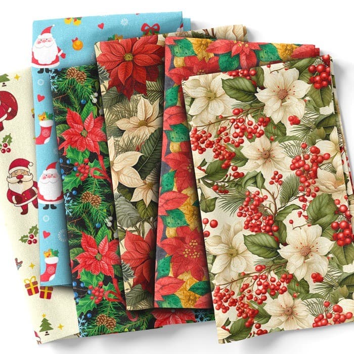 Tecido Sarja Impermeável Estampas Natalinas Costura Artesanato Natal Papai Noel Patchwork Pano DIY