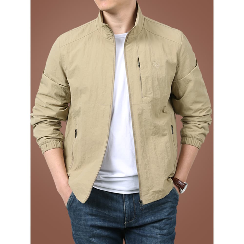 Esportes jaqueta Casual jaqueta masculina primavera outono ao ar livre solto gola alta jaqueta 2025 novo estilo jaqueta 