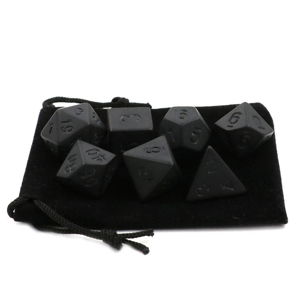  Preto RPG Conjunto De Dados Jogo Acrílico Brinquedos Jogos De Tabuleiro Da Família Personalidade Brinquedo Educ