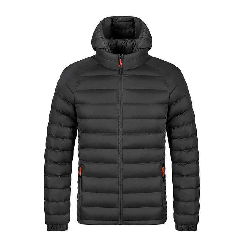 Jaqueta masculina acolchoada de algodão térmico com capuz Jaqueta masculina Jaqueta acolchoada de algodão de cor sólida2