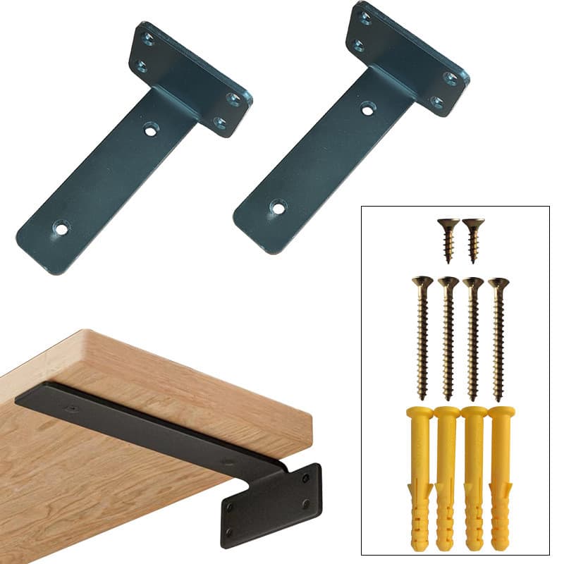 Suporte de carga em forma de T, invisível, triangular, flutuante, montado na parede, para prateleiras de livros, suporte