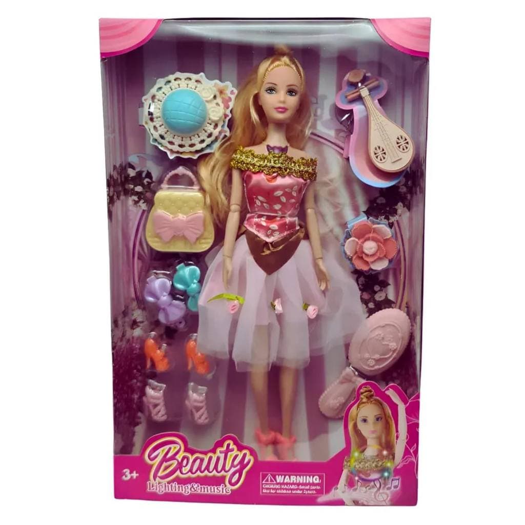 Brinquedo Menina Boneca Bailarina Com Acessorios Articulada 30cm