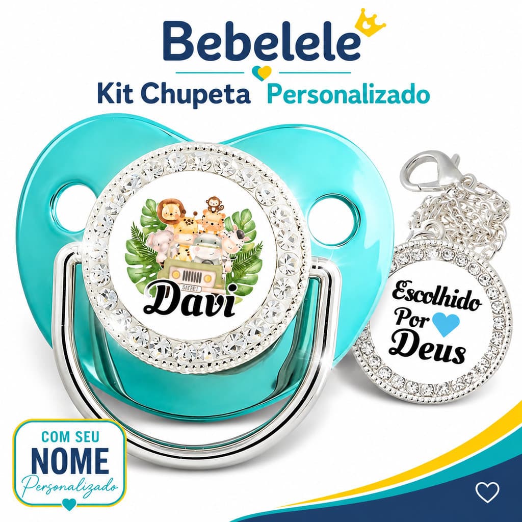 Chupeta para bebês com nome personalizado do bebê, chupeta de silicone BPA Free&CDSD
