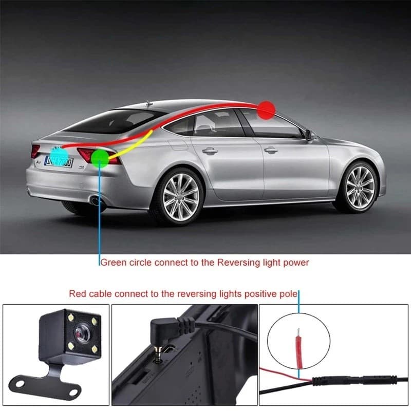 Câmera De Visão Traseira Do Carro De 5 Pinos Noturna HD Estacionamento 4 LED Imagem Colorida Vídeo Grande Angular Com Ca